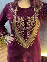 Velvet suit with Handwork & Mirror work